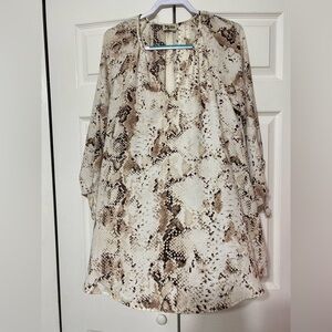 Show Me Your MuMu Snake Print Tunic Blouse size M